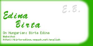 edina birta business card